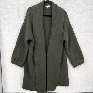 Madewell Oversized Chunky Shawl Cardigan Sweater Green Sz L‎ Wool Alpaca Office
